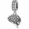Sterling Silver Anatomical Brain Charm - Detailed Science Bead for Bracelets & Necklaces - 3 of 4
