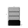 GustoWave Metal Planter Box with Diamond Lattice Trellis Planter Box for Climbing Plants, Raised Garden Bed with Wheels & Trellis, Black - 2 of 4