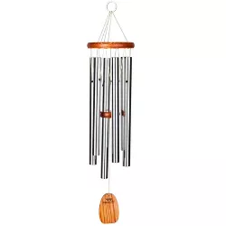 Wind & Weather Medium Anodized Aluminum Amazing Grace Wind Chime With Ash Wood Disk And Wind Catcher