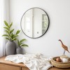 27.6 inch Black Aluminum Round Wall Mirror with Slim Frame Wall-mounted Bathroom Mirror - 3 of 4