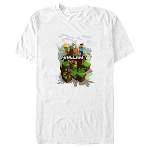 Minecraft Legends Logo & Characters Crew Neck Short Sleeve Boy's White  T-shirt-XS