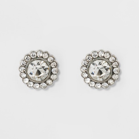 Cat's Eye Gem Flower Ear Cuffs (Pair, No Piercing)