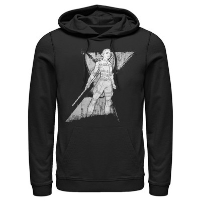 Men's Marvel Black Widow Yelena Grunge Pull Over Hoodie : Target