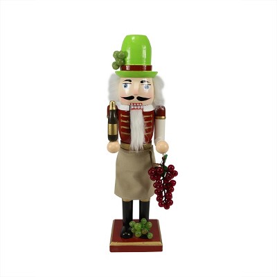 Northlight 14" Green and Red Wine with Grapes Christmas Nutcracker