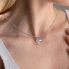 Turandoss Heart Initial Necklaces for Girls - Teen Girl Gifts Dainty Heart Pendant Silver Initial Necklaces for Women Jewelry - 3 of 4