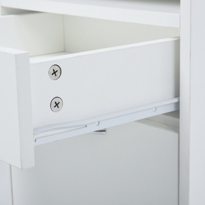 White Mobile Storage Cabinet with 2 Drawers and Castors