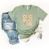 Simply Sage Market S.W.Smiley Checkered Smiley Face Flowers Short Sleeve Tee - 2 of 4