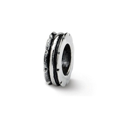 Black Bow Jewelry Sterling Silver Double Grooved Spacer Bead Charm