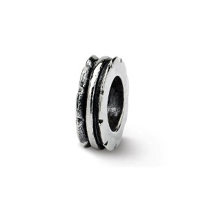 Black Bow Jewelry Sterling Silver Double Grooved Spacer Bead Charm - 1 of 3
