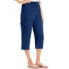 Collections Etc Drawstring Cargo Pocket Knit Casual Capri Pants - 3 of 4