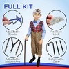 4E's Novelty Old Man Costume For Kids Boys - 100 Days of School Costume for Boys Grandpa Dress Up Outfit with Cane 6 Pcs Set Size Medium - 4 of 4