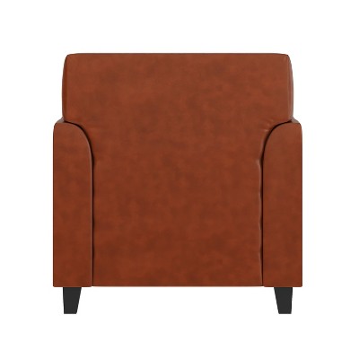 Cognac LeatherSoft Modern Reception Chair with Hardwood Frame