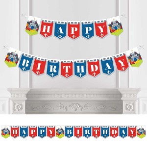 Big Dot of Happiness Calling All Knights and Dragons - Medieval Birthday Party Bunting Banner - Birthday Party Decorations - Happy Birthday - 1 of 4