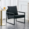 PU Leather Accent Arm Chair,Upholstered Comfy Chair with Metal Frame Thick Padded Backrest and Seat Cushion Modern Reading Chair-The Pop Home - 2 of 4