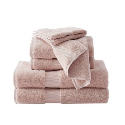 6pc Solid Turkish Cotton Bath Towel Set Blush - Brooklyn Loom