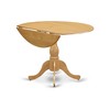 East West Furniture -  3-Pc Dinette Set- 2 Mid Century Chair with Wooden Seat and Slatted Chair Back - Dropleafs dining table - Mahogany Finish - 4 of 4