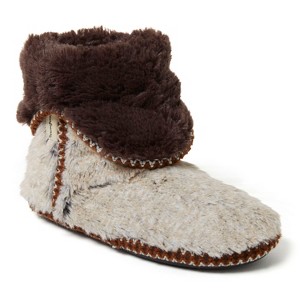 Dearfoams Women's Beth Faux Fur Fold Down Fuzzy Bootie House Slipper Boot - 1 of 4