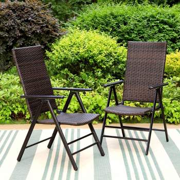 2pk Outdoor Wicker Dining Chairs with Aluminum Frame - Captiva Designs