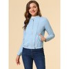 INSPIRE CHIC Women's Stand Collar Zip Up Biker Lightweight Moto Jacket - 3 of 4