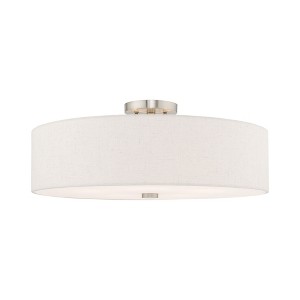 Livex Lighting Meridian 5 - Light Semi-Flush Mount in  Brushed Nickel - 1 of 4