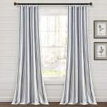 Set of 2 (84"x42") Farmhouse Striped Yarn Dyed Eco-Friendly Recycled Cotton Window Curtain Panels - Lush Décor