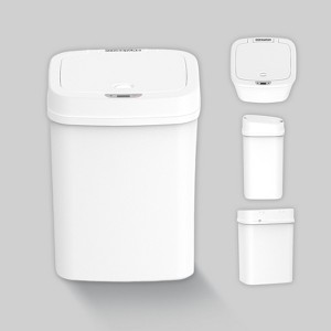 SEVOBAL Indoor Trash Cans 12L Garbage Can Kitchen Trash Can Automatic Sensor Touch Free Waste Bin for Bathroom Bedroom, White, 10.3"*7.8"*14.1" - 1 of 4