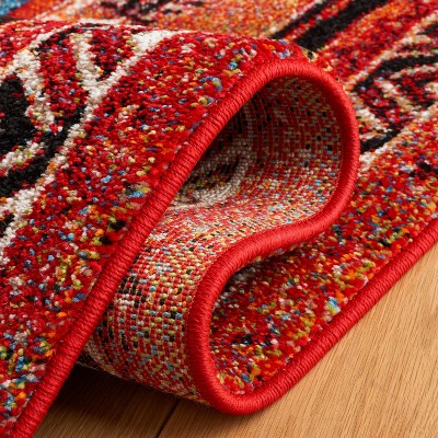 Antique Patina Essence 6'7" Square Orange/Red Synthetic Area Rug