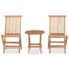 vidaXL Outdoor Dining Set Natural teak Smooth sanded teak hardwood Compact - 2 of 2