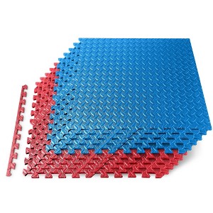 Squatz 10 - Pc Foam Interlocking Exercise Mat - Red & Blue - 1 of 4