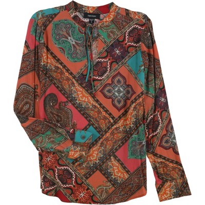 Karen Kane Womens Tile Print Pullover Blouse