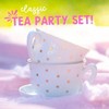 Porcelain Tea Set - White with Gold Polka Dots, Complete Tea Party Set with Carry Case, Teapot Cups, Birthday Gift - 4 of 4