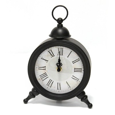 6.25" x 10" Norman Table Clock Black - Stratton Home Décor