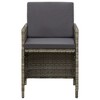 vidaXL Patio Chairs with Cushions 4 pcs Poly Rattan Gray - 3 of 4
