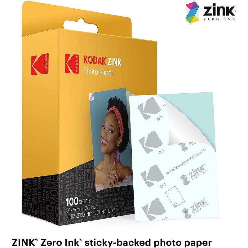 Kodak 2"x3" Premium Zink Photo Paper (100 Sheets) Compatible with Kodak PRINTOMATIC, Kodak Smile and Step Cameras and Printers, 2 of 5