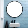 32-Inch Round Tempered Bathroom Mirror with Anti-Fog Coating, Black Metal Frame Wall Mirror - 4 of 4