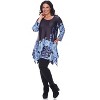 Women's Plus Size 3/4 Sleeve Printed Rella Tunic Top with Pockets - White Mark - 2 of 3