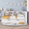 Full Size DayBed with Twin Trundle, Storage Shelf and USB Charging Ports - 3 of 4