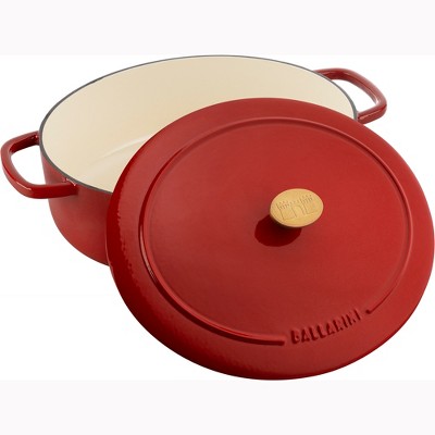 Pomodoro Red Enameled Cast Iron 5-qt Oval Dutch Oven
