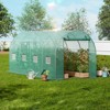 VEVOR Walk-in Tunnel Greenhouse, 14.6x6.4x6.3 ft Hoop House Greenhouse Tunnel with Galvanized Steel Frame, Green PE Cover, Roll-up Zipper Door - 2 of 4