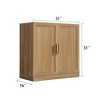 MAYEERTY Freestanding Storage Cabinet Wooden Decorative Cabinets for Home, Office, Small Space, Brown, 31*31*16in - 4 of 4