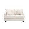 Faux Leather Loveseat Sofa with 2 Throw Pillows, Tufted Loveseat with Wooden Legs, Morden Sofa Suitable for Living Room, Office - Morden Fort - 2 of 4