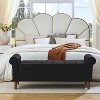 TiramisuBest 62" Modern Tufted Button Storage Bench with Rolled Arms – Upholstered Ottoman for Bedroom, Living Room, Foyer (Grey) - 2 of 4