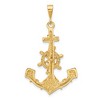 Black Bow Jewelry 14k Yellow Gold Large Satin Anchor with Wheel and Rope Pendant - 3 of 4