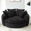 Whisen 59.8" Round Chaise Sofa Loaf Sofa Boneless Round Couch, Full-Compressed Sofa Bed with 8 Throw Pillows - 2 of 4