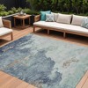 HomeRoots 8' X 10' Pale Aqua And Taupe Abstract Washable Indoor Outdoor Area Rug - 2 of 3