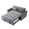 DOMETOUR 55 Inch Pull-out Sleeper Upholstered Sofa Bed with Two Pillows, Futon Convertible Sofa Bed Velvet Loveseat for Living Room Bedroom - 4 of 4