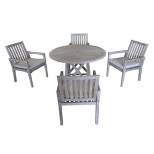 Driftwood Surf Side Teak 5pc Dining Set - Gray - Courtyard Casual