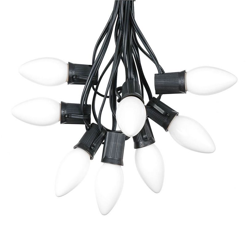 Novelty Lights 100 Feet C9 Christmas String Light Set, Ceramic Vintage Holiday Hanging Light Set, Black Wire, 1 of 7