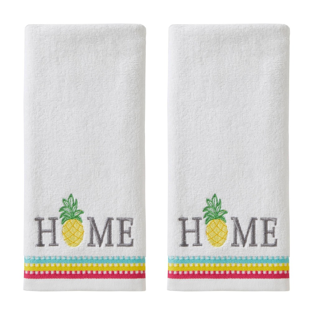 Photos - Towel 2pc Pineapple Home Hand  - SKL Home: Velour Cotton, Midweight, Machine Washable Bath Set