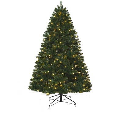King Of Christmas 8ft Pre-Lit Artificial Christmas Tree, Hancock Spruce Xmas Tree with 550 Warm White Led Lights